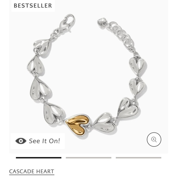 Brighton Jewelry - NEW!! Brighton bracelet. Cascade Hearts. Adjustable band. Tags attached. 💖💖